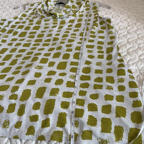 Chalet et ceci Green Patterned Sleeveless Tunic Top Oversized Sm Fits Med - Picture 9 of 9